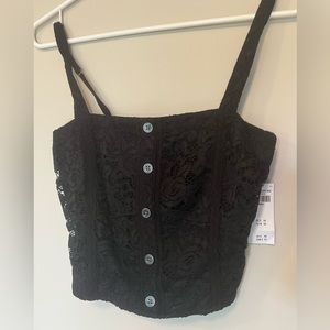 Abercrombie black lace cami size small